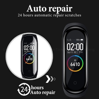 Xiaomi Mi Band 4 5 6 7 Anti Gores Pet TPU Full Cover Screen Guard Plastik Tebal Lis Hitam