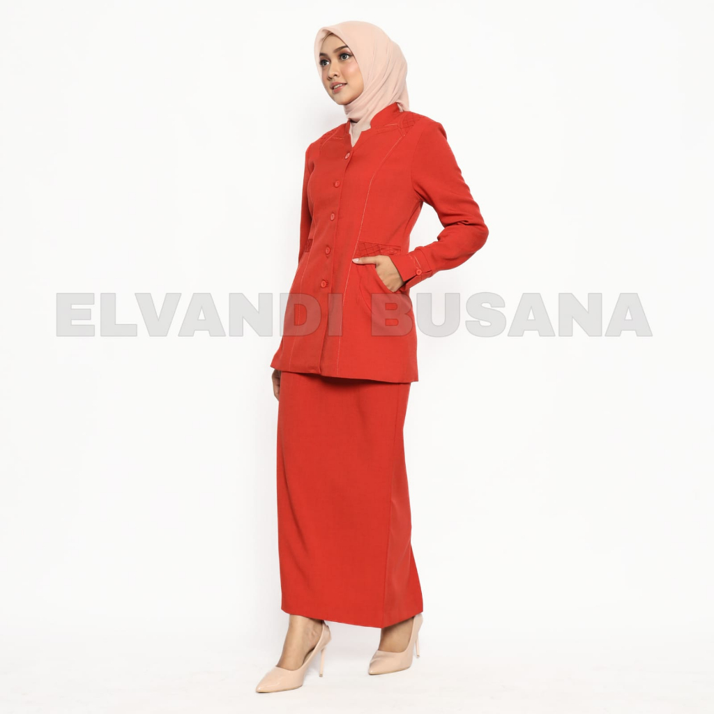 SETELAN JAS WANITA / SERAGAM KERJA BLAZER WANITA / SERAGAM GURU / SERAGAM VEST MERAH BATA