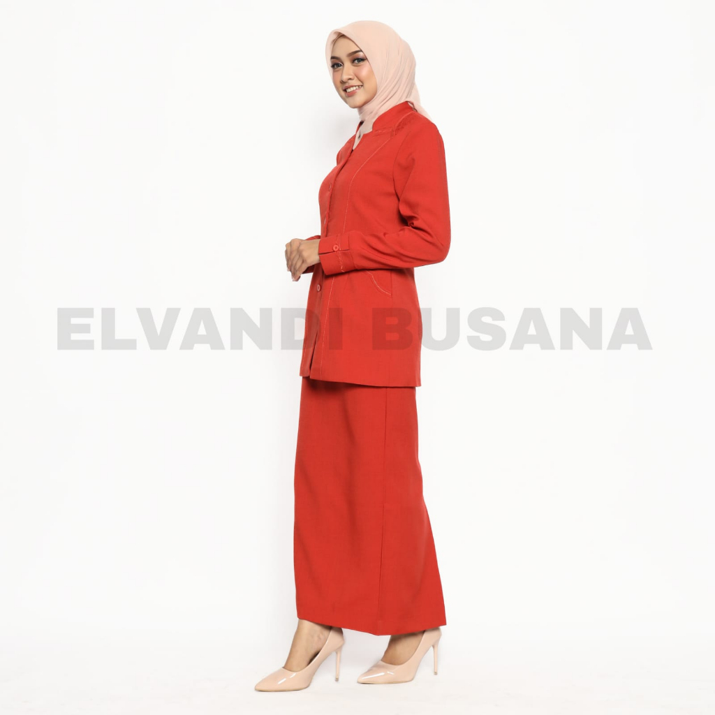SETELAN JAS WANITA / SERAGAM KERJA BLAZER WANITA / SERAGAM GURU / SERAGAM VEST MERAH BATA