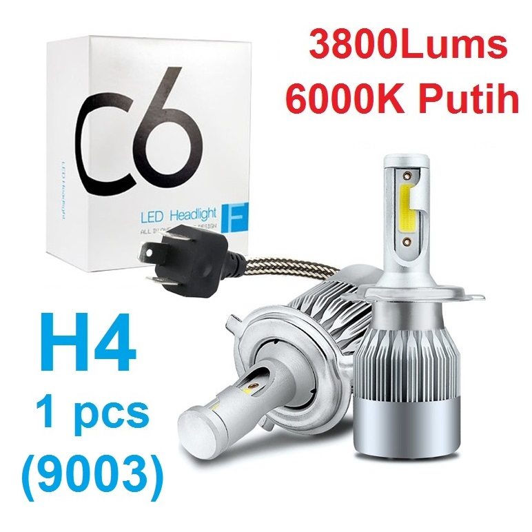 Lampu LED Mobil Headlight 1 PCS Lampu Utama C6 H4 36W 3800L 6000K