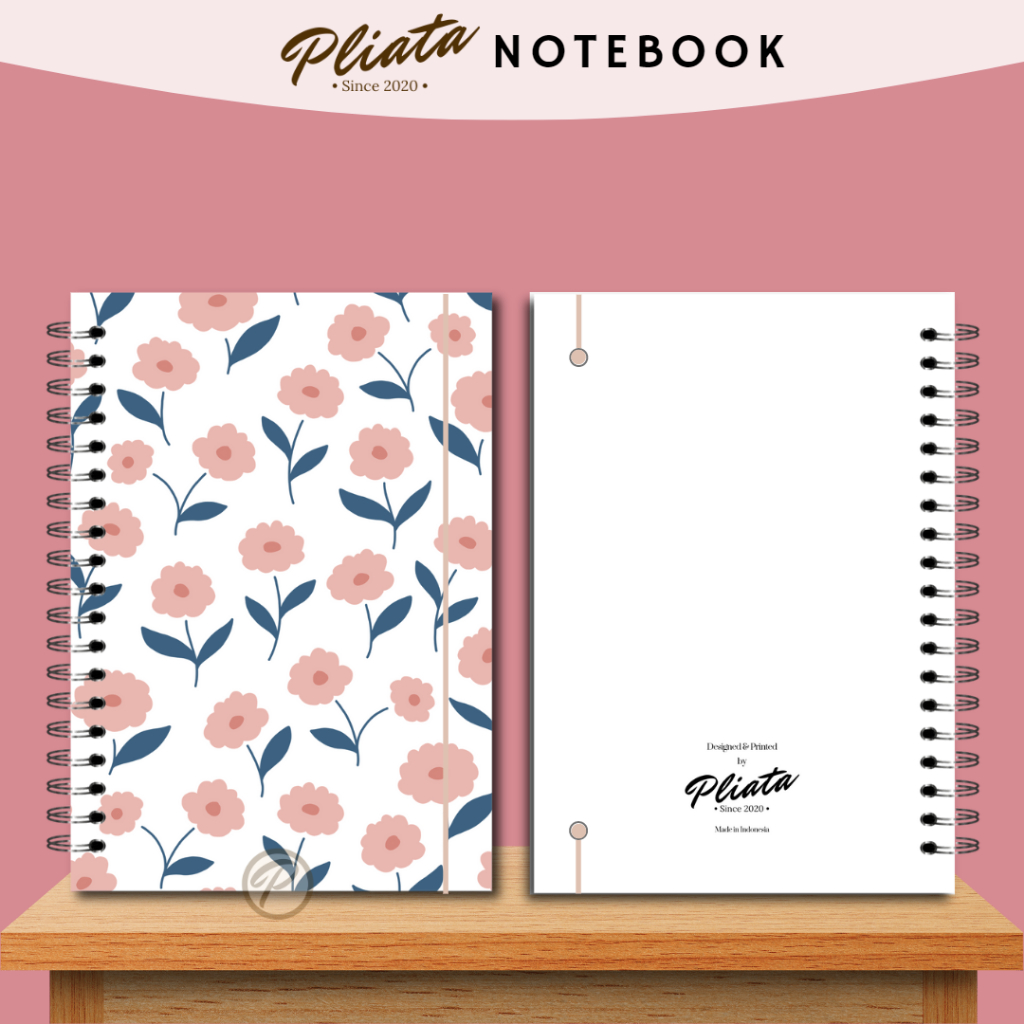 PLIATA NOTEBOOK SPIRAL - (PN86) Floral 4 - Softcover Doft Aesthetic Book Buku Tulis