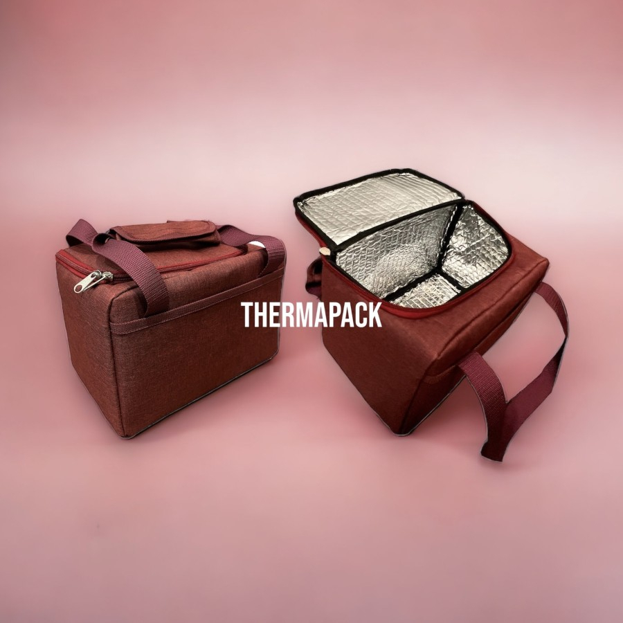 ThermaPack Premium Denim Lunch Box Bag | Tas Aluminium | Thermal Bekal