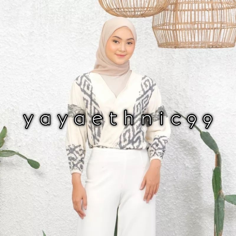 [READY STOK] Outer tenun troso, cardigan tenun, crop top ethnic, atasan wanita, outer ethnic tenun troso