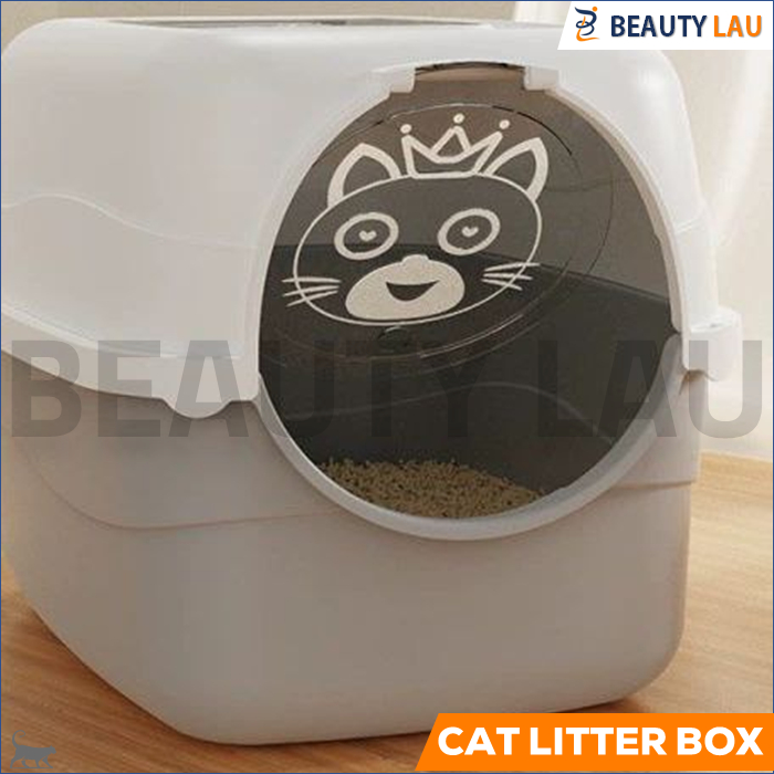 CAT LITTER BOX KUCING TERTUTUP JUMBO TEMPAT PUP POOP KUCING LITER BOX BAK PASIR KUCING JUMBO TERTUTUP TOILET WC KUCING