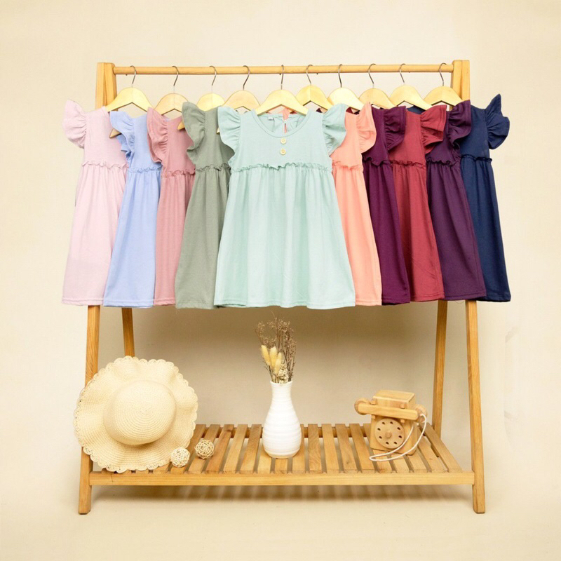 NAJMA DRESS | DRESS ANAK POLOS KATUN