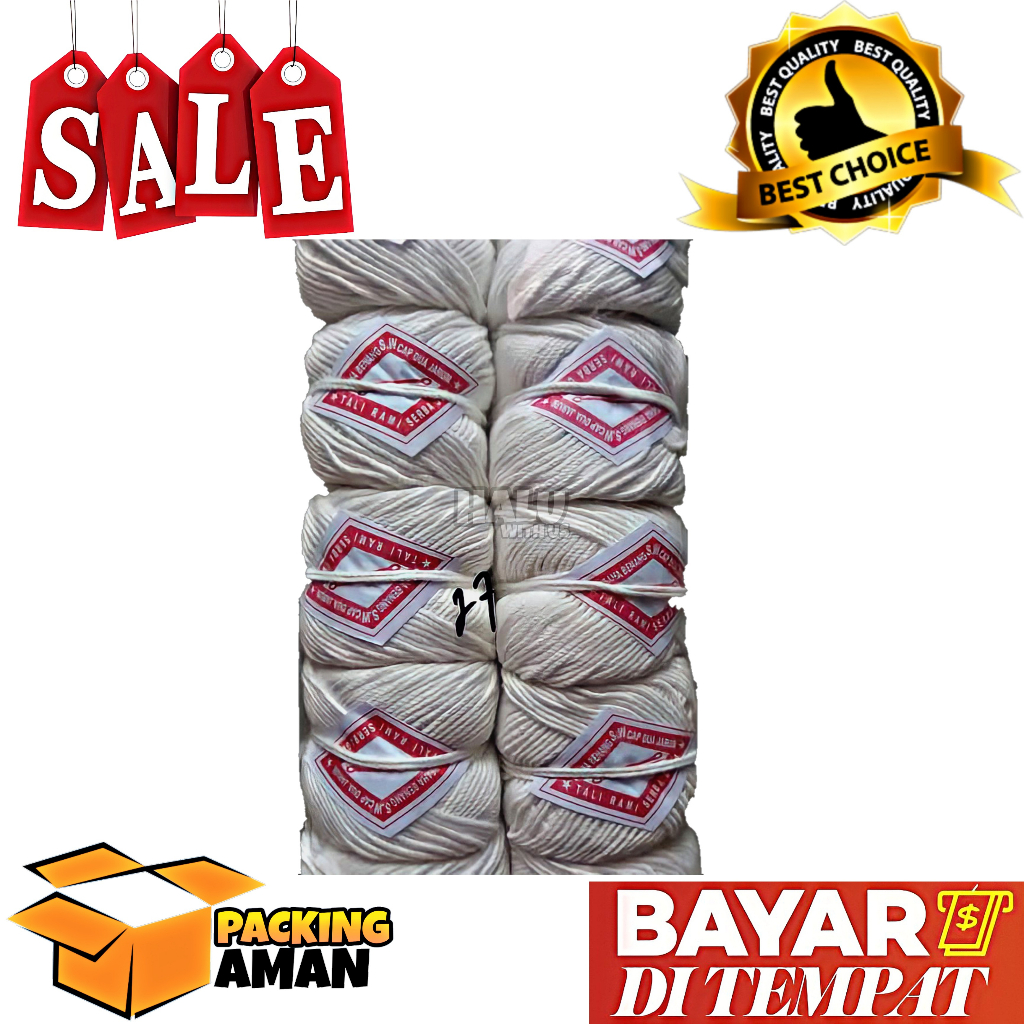

(BISA COD) PROMO 1 Pcs Benang Kasur Cap Dua Jarum / Tali Rami / Benang Bangunan / Benang Bendera