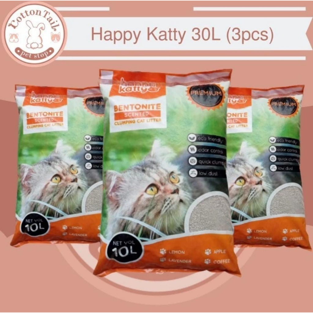 Paket Hemat Happy Katty 30L ( 3pcs ) / Pasir Kucing Happy Katty Premium 30L