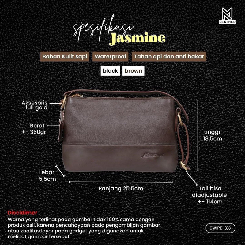 TERLARIS TAS JASMINE TAS KULIT WANITA TAS KULIT SELEMPANG TAS MOONZAYA TAS KULIT JASMINE MOONZAYA TA