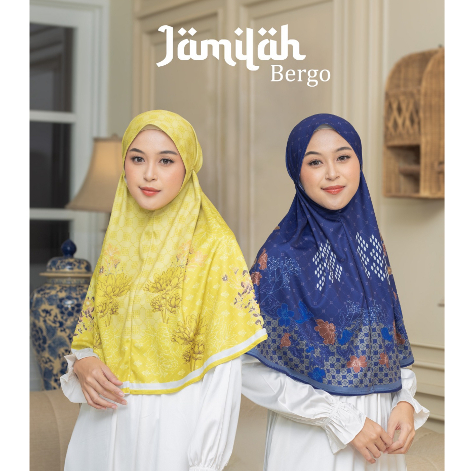 BERGO JAMILAH SERIES | Jilbab Instant Bergo Maryam | Instant Baiti Premium Printing | Khimar Syari