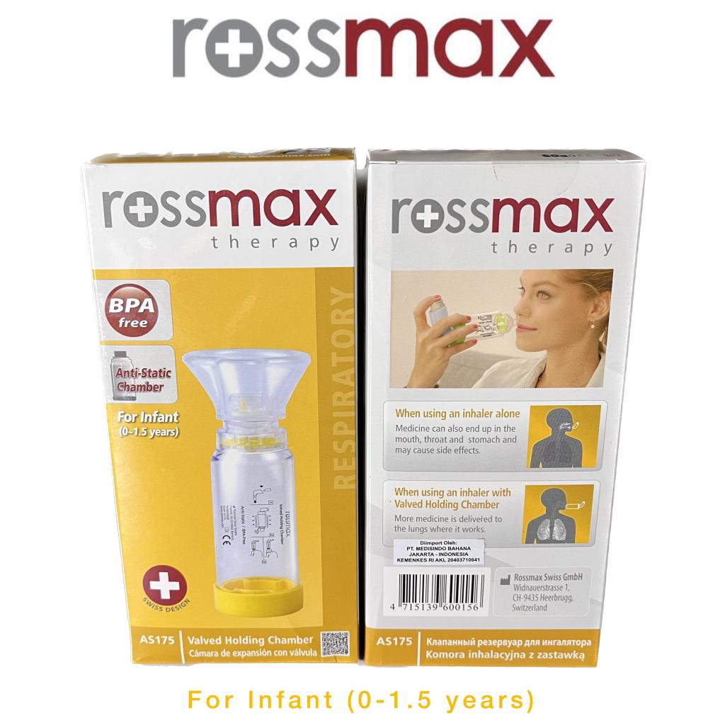 ROSSMAX THERAPY AEROSPACER AEROCHAMBER AS175 CORONG ASMA / ROSSMAX VALVED HOLDING CHAMBER AS175 / ALAT TERAPI ASMA ROSSMAX UNTUK BAYI (INFANT) ANAK (CHILD) DAN DEWASA (ADULT)