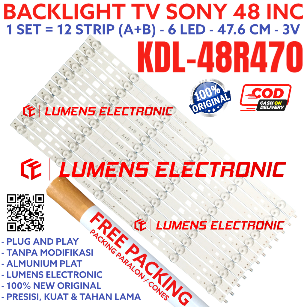 BACKLIGHT TV LED SONY 48 INC KDL 48R470 KDL48R470 KDL-48R470 48R 48R470B KDL48R470B KDL-48R470B LAMP