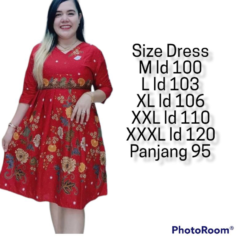 Dress Dres Batik Kekinian Terbaru Jumbo - Atasan Batik Wanita Modern