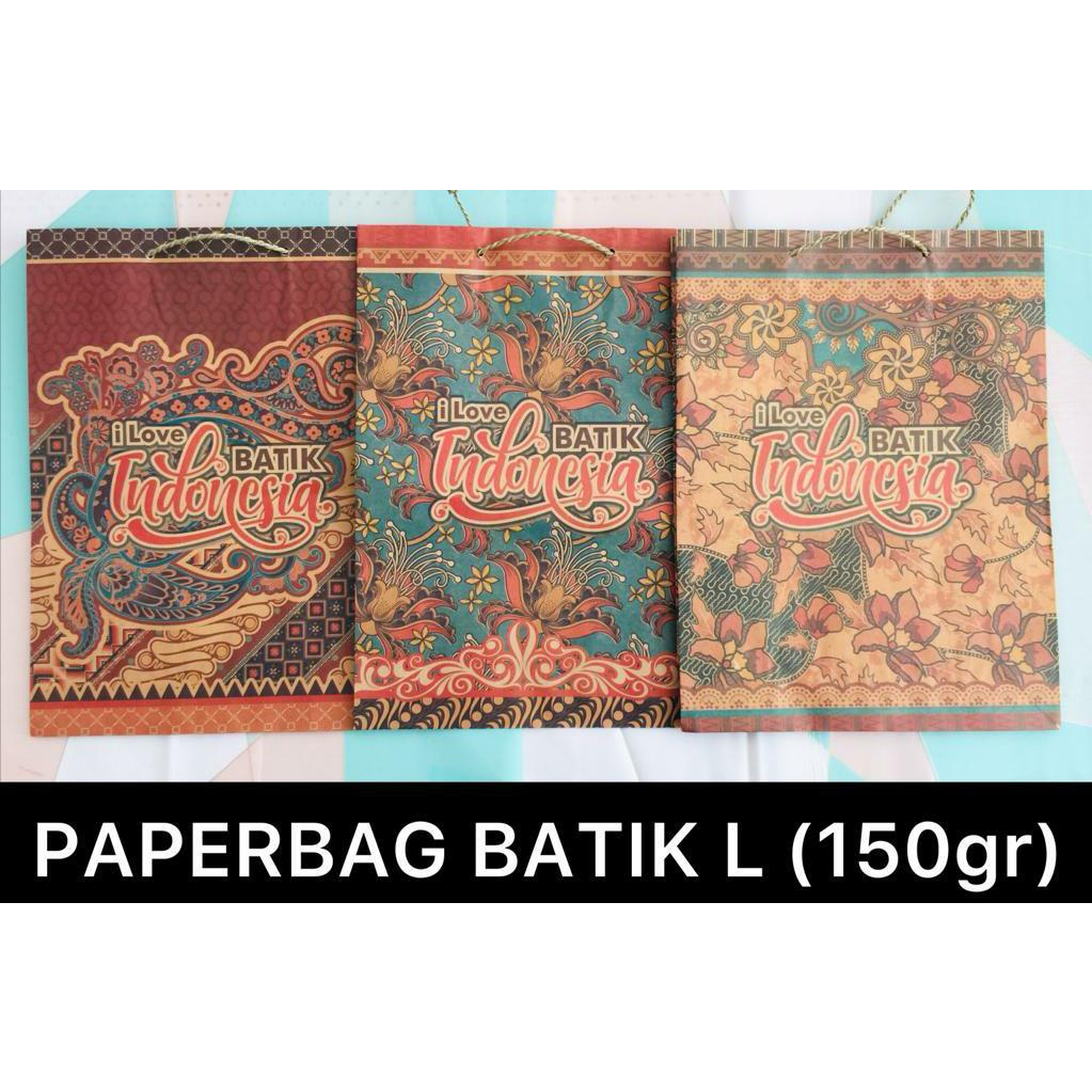 

PAPER BAG / TAS KERTAS / TAS SOUVENIR MOTIF BATIK UKURAN L (30 x 10 x 40 CM)