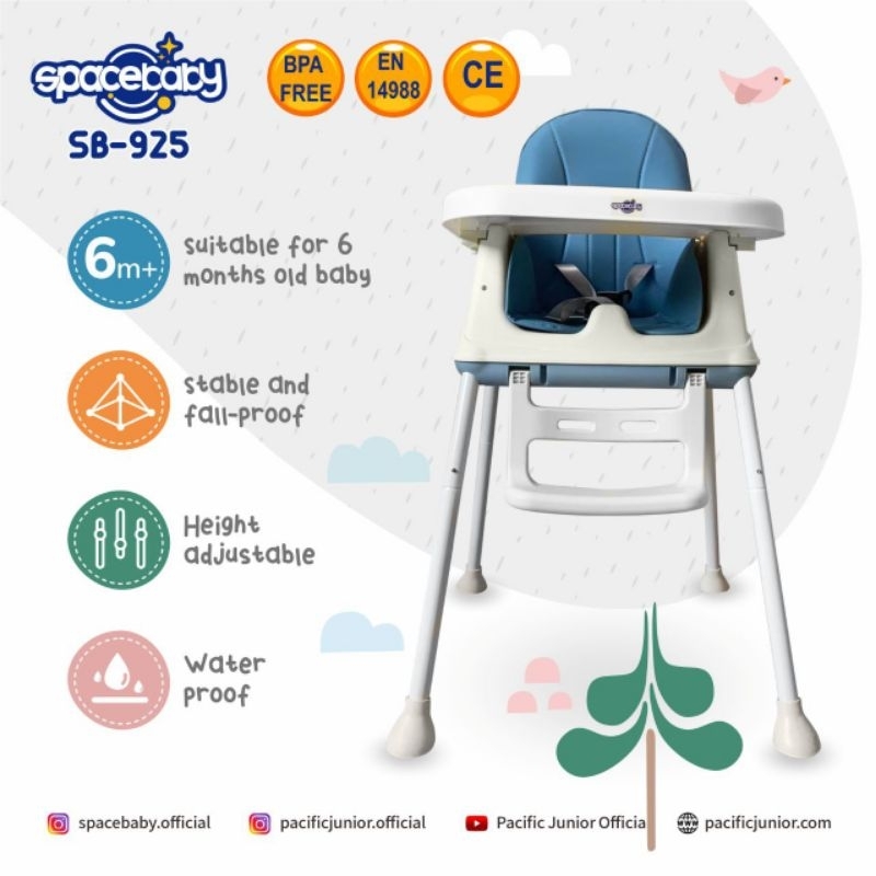 High chair spacebaby SB 925 6in1 Multifunction/kursi makan bayi