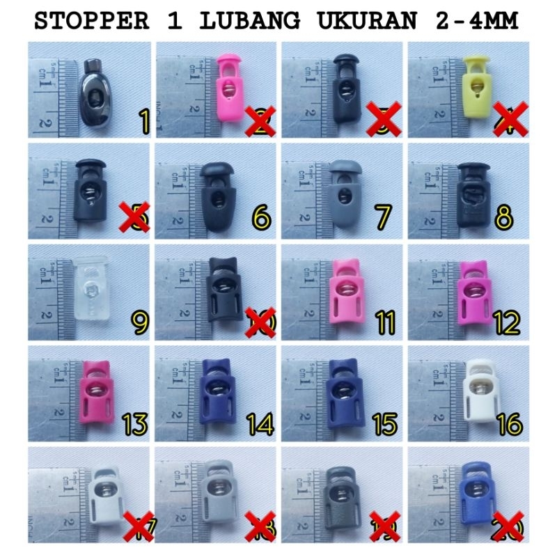 Stopper Tali Stoper Botol 1 Lubang Cord Lock Tali Serut 3mm 4mm