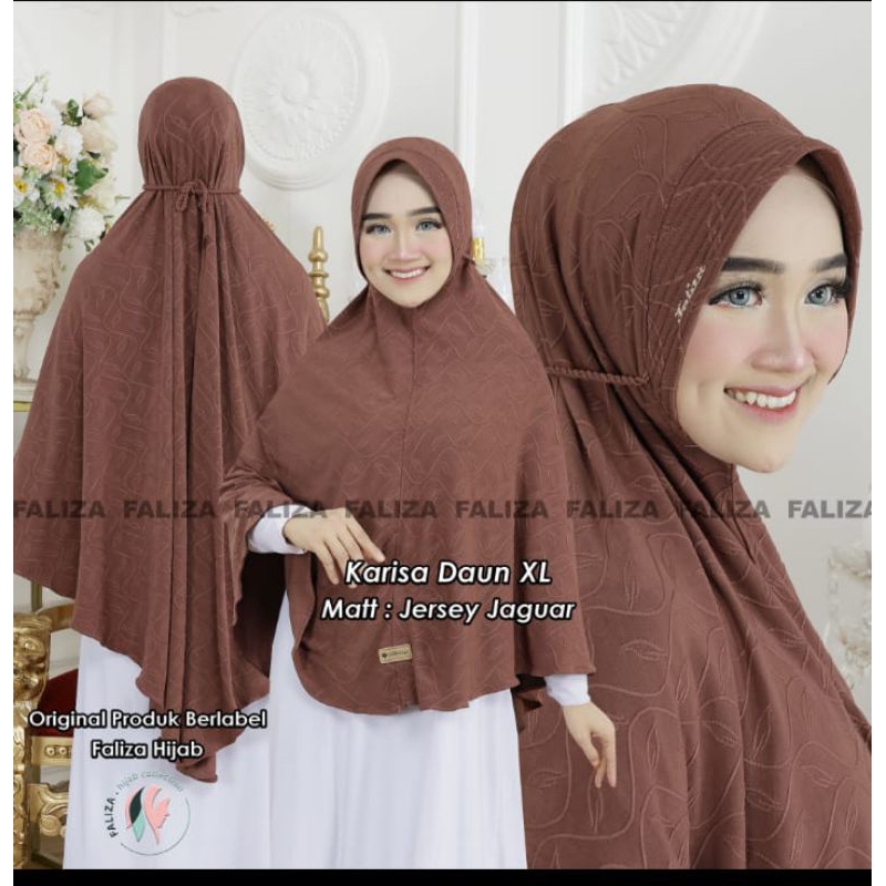 Hijab bergo tali jaguar XL/jilbab instan jumbo motif bunga