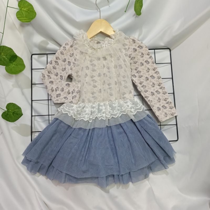 Dress 2 - 3 thn dress cheek anak perempuan vintage bunga ala noni size 10p