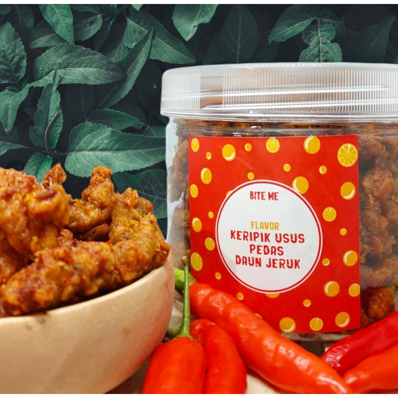 

Kripik usus pedas extra daun jeruk / usus kriuk extra pedas daun jeruk / snack / cemilan pedas