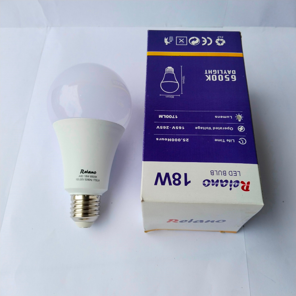 Lampu LED REIANO 18 watt Bohlam LED Rumah 18W Cahaya Putih Terang Murah Bagus