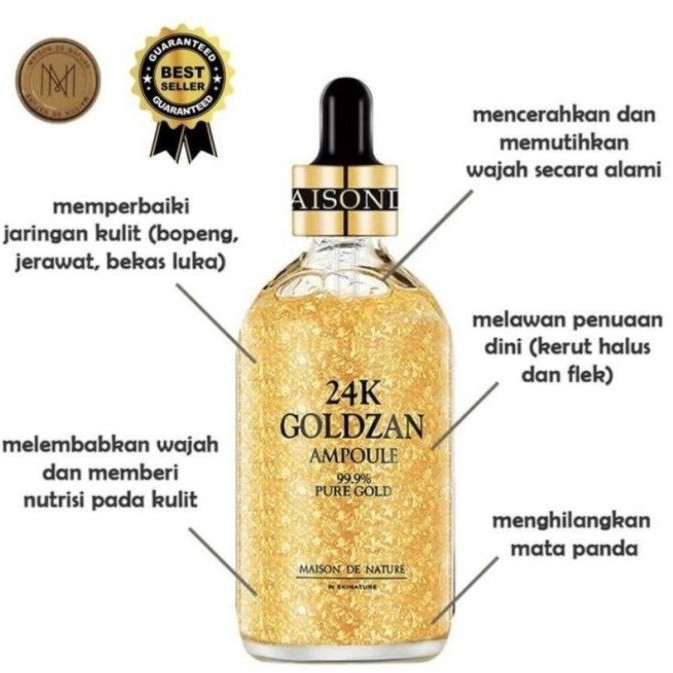 HS GOLDZAN SERUM WAJAH 24K PURE GOLD 99% PEMUTIH WAJAH GLOWING 100ML