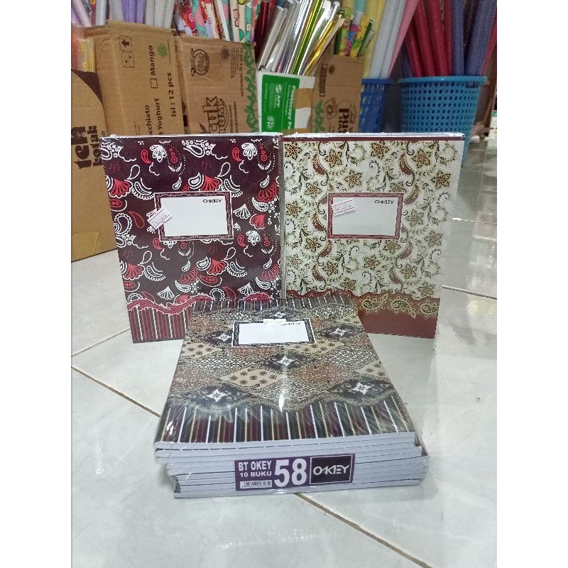 

BUKU TULIS OKEY 58 BATIK KWARTO PACK (ISI 10BUKU)
