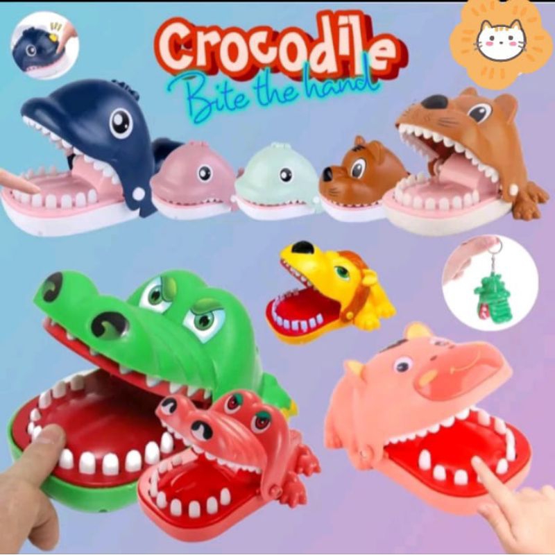 mainan buaya gigit/singa/hiu/ikan gigit