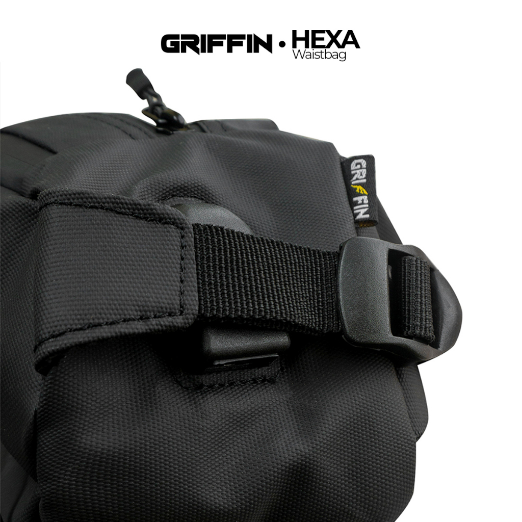 Tas Waistbag Pria Hexa by Griffin Hitam Bimo Waterproof Keren