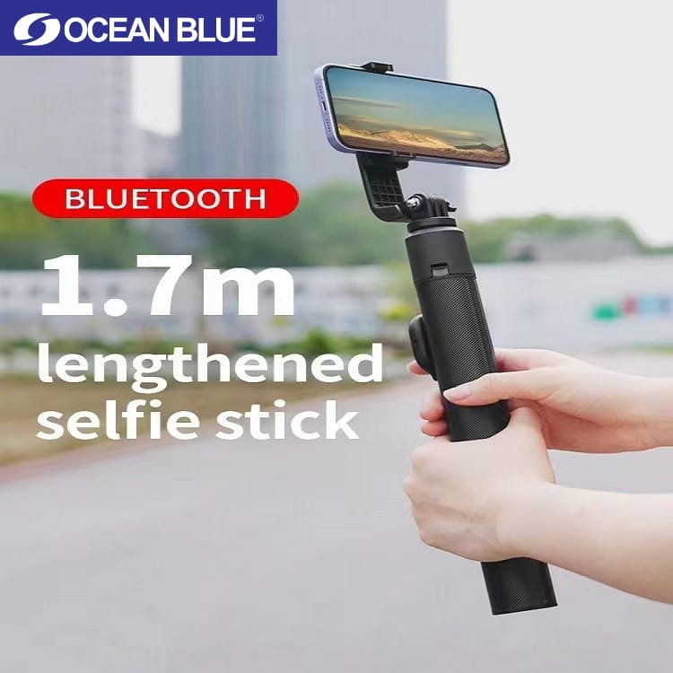 Ocean Blue OCN Y17 Tripod Tongsis 1,7 Meter Remote Shutter Bluetooth Adjustable Selfie Stick 360° Stand HP Tongkat Selfie Remote Tripod Tongsis HP