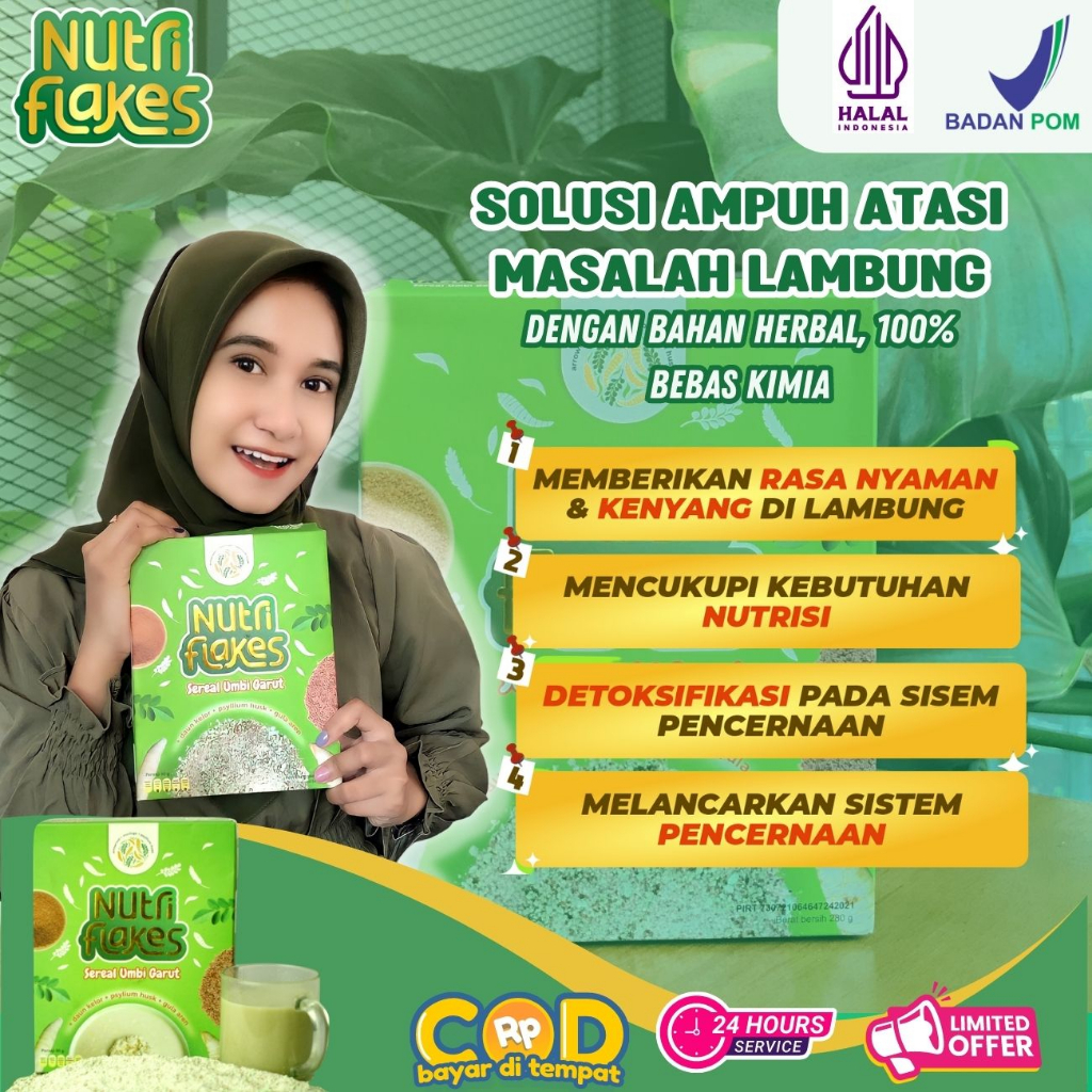 

Solusi Tepat Atasi Asam Lambung - NUTRIFLAKES Sereal Umbi Garut Rasanya Enak dan Nyaman di Perut Sudah BPOM dan halal MUI - Jaminan 100% Ori - Bisa COD dan Free Ongkir