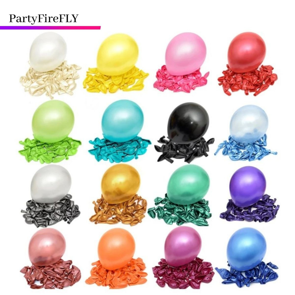 Balon latex metalik / balon karet polos perpack 12inch (isi100)