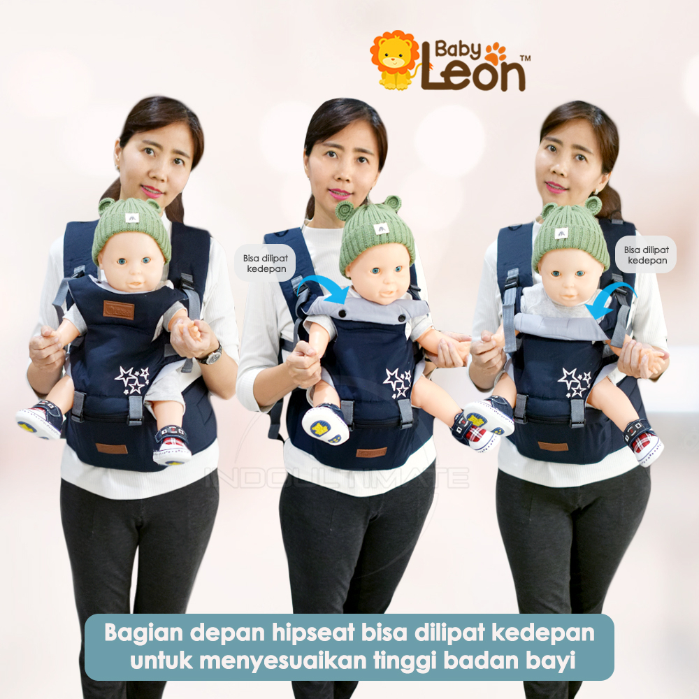 Gendongan depan 5in1 Way BABY LEON Hipseat Gendongan Bayi model terbaru 2023 BY-411 Gendongan Anak Depan Multifungsi Gendongan Anti Capek Baby Carrier Gendongan Multifungsi Gendongan Samping