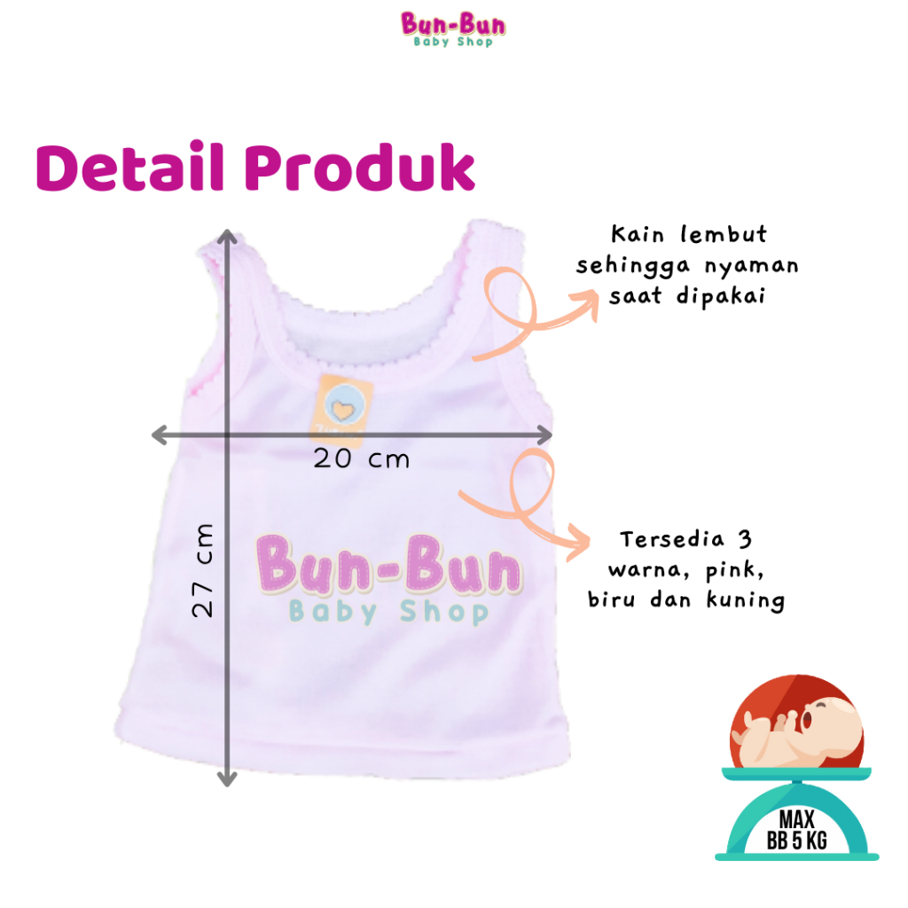 Kaos Singlet Bayi Kutung Dalaman Perlengkapan Baby Baru Lahir Newborn Peralatan Murah Lucu