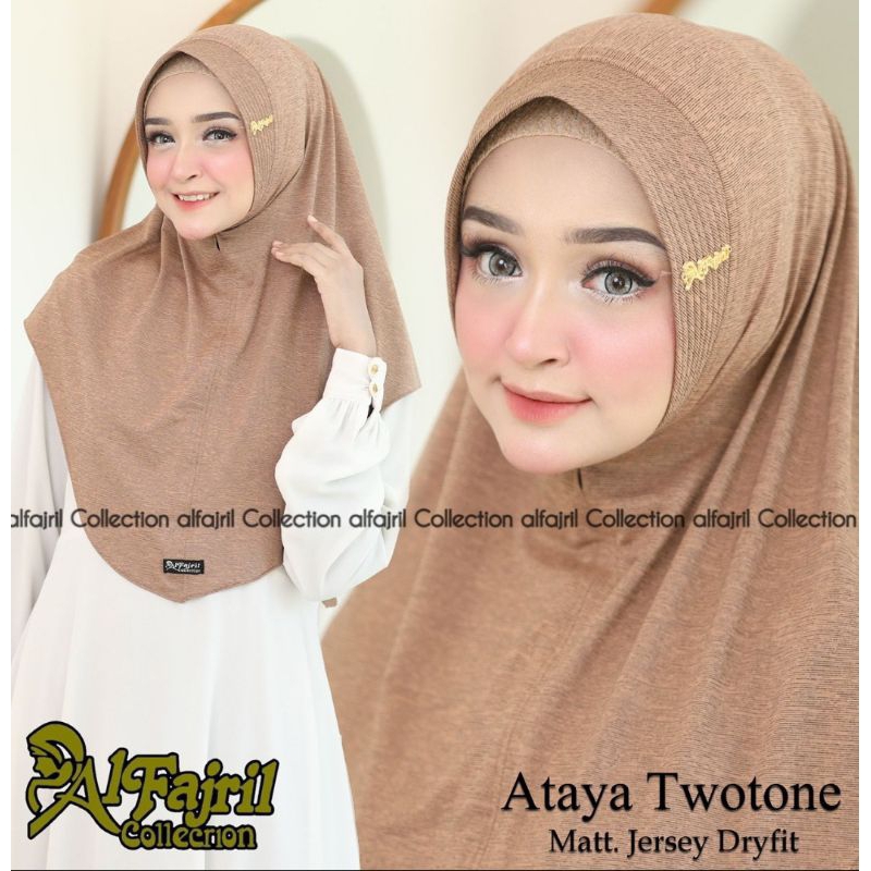 Ataya two tone ORIGINAL al fajril Collection hijab two tone bergo pet antem