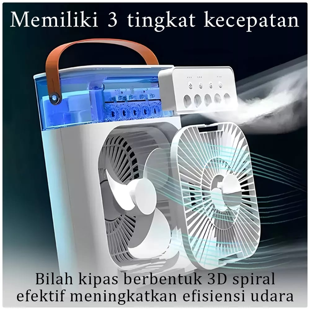 TERBARU Ac Mini Humidifier Cooler Portable + Kipas Angin Pendingin Ruangan-COD