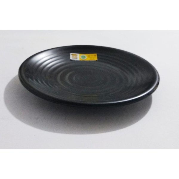 Piring Tembikar Bulat 6&quot; Hitam Melamine - Golden Dragon P2206A