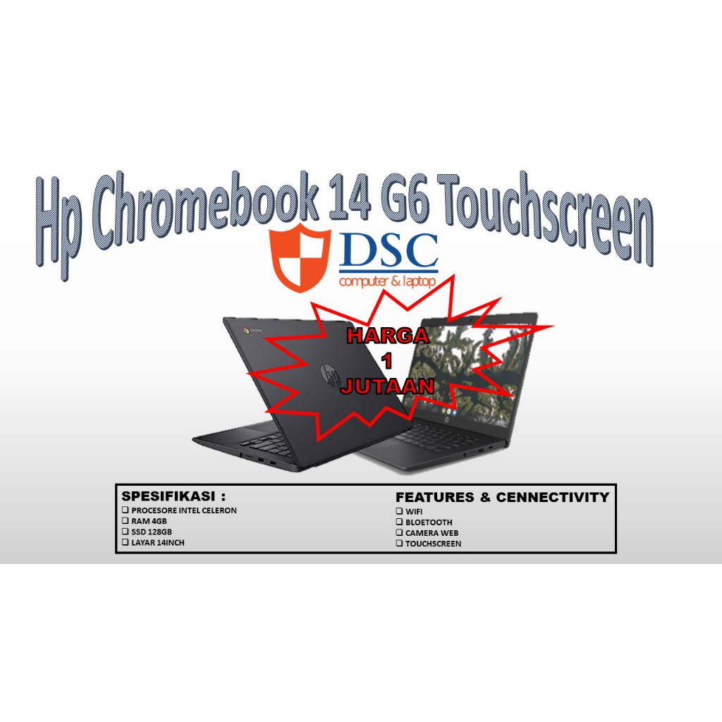 Laptop hp Chromebook Touchscreen Ram 4gb ssd 128gb