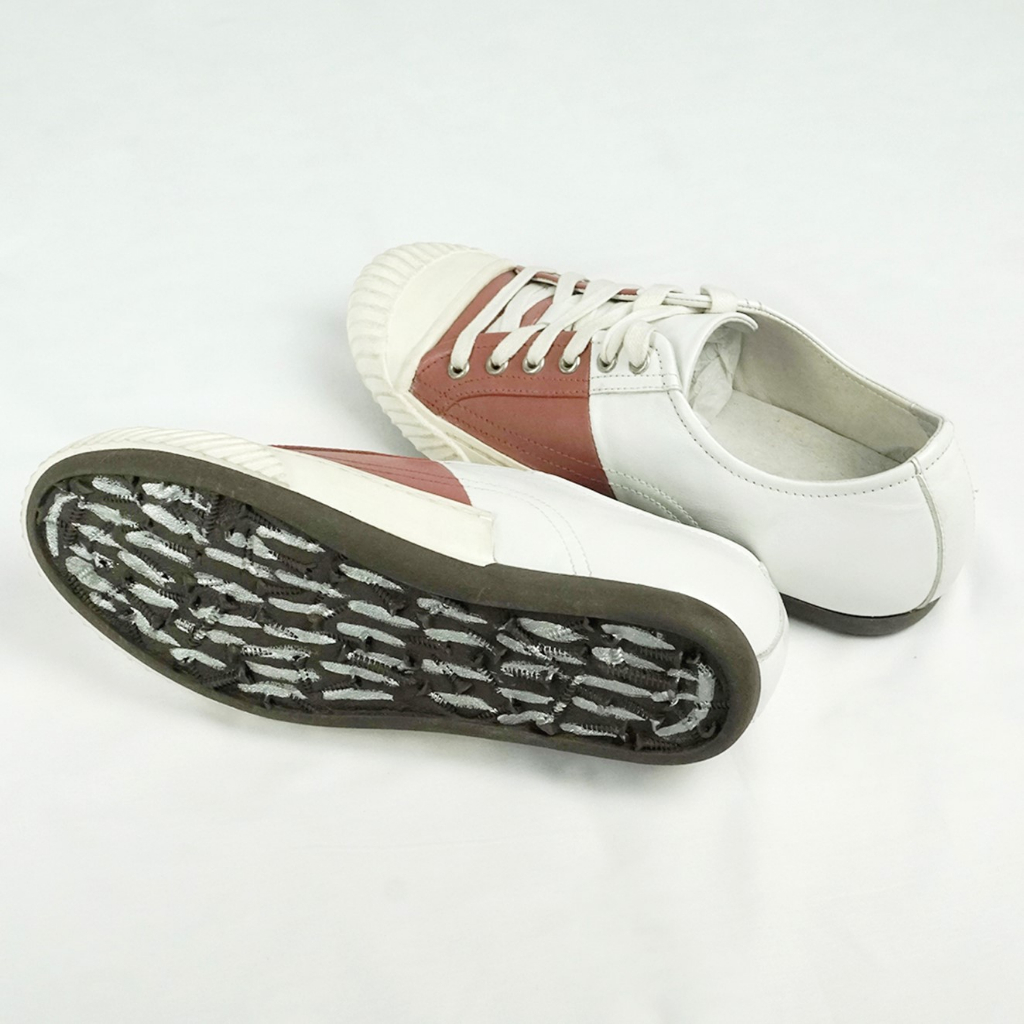 SEPATU SNEAKERS KULIT PRIA APODOKIEL - RED/WHITE (REJECT)