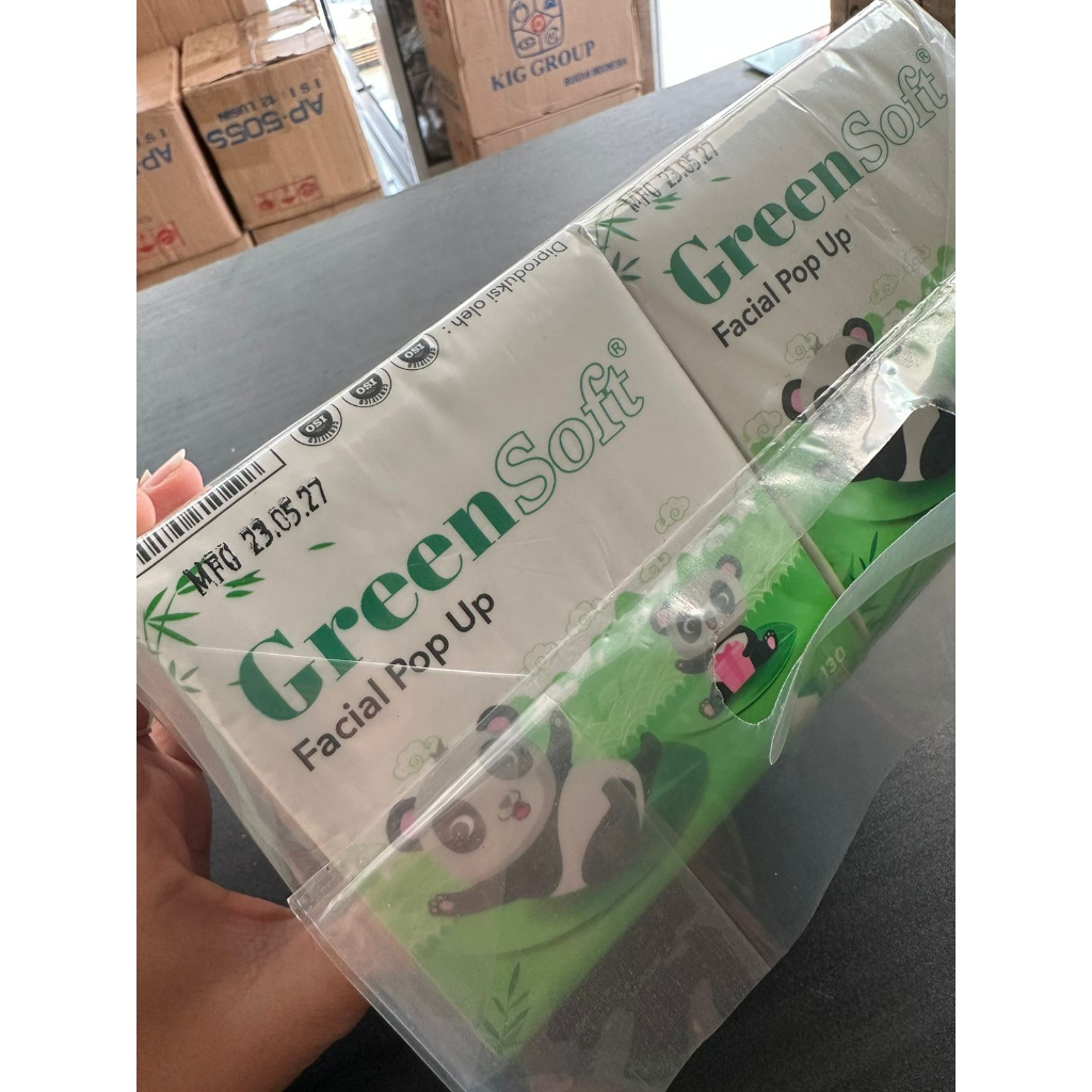 11.11 SALE : Paket 6pcs tissue green pop up 130 SHEETS KOTAK PERSEGI KECIL