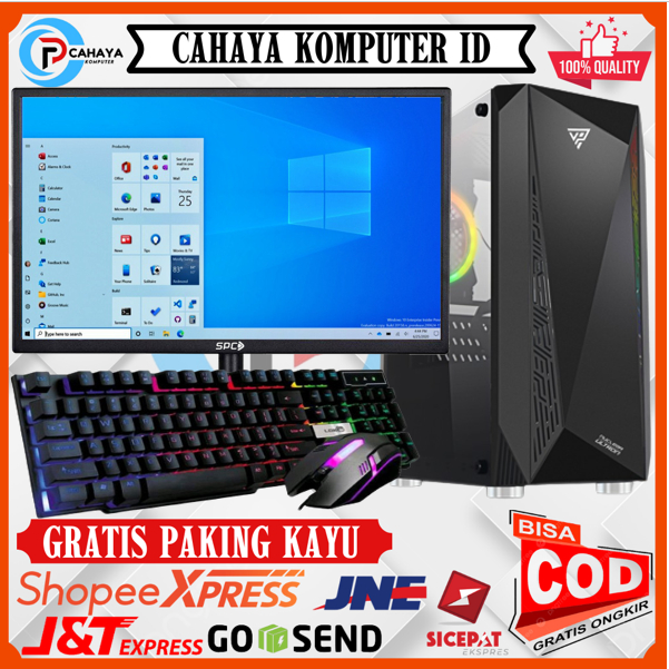 Pc Murah Intel I5 Ram 8GB HDD 500GB Vga 2GB Monitor 19 Inch Keyboard Mouse Gaming Fulset Siap Pakai