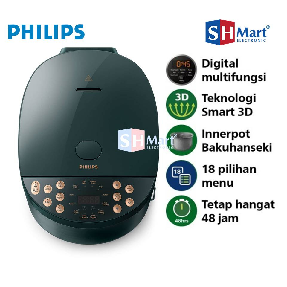 RICE COOKER DIGITAL PHILIPS HD4515 / HD-4515 KAPASITAS 1,8 LITER GARANSI RESMI