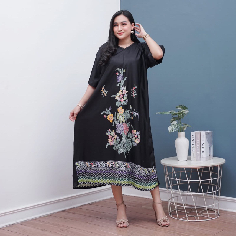DASTER JUMBO ENCIM LD 130 LENGAN PENDEK BUSUI DASTER ENCIM | DASTER BAJU SANTAI DAN TIDUR | JUMBO MU
