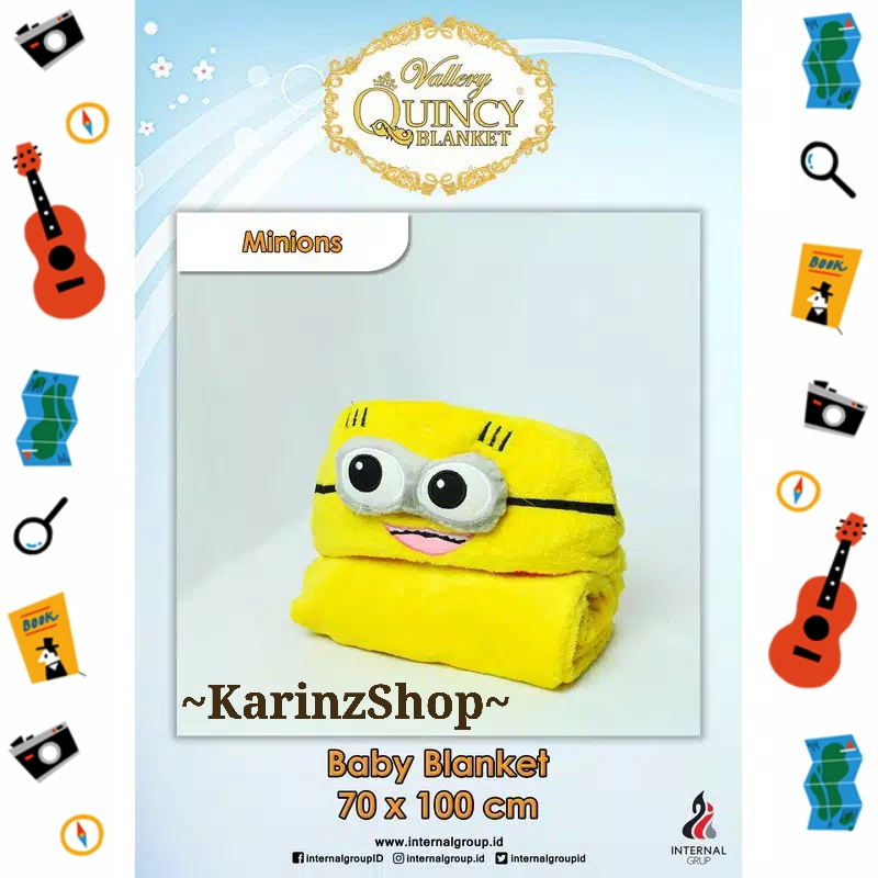 Selimut Bayi Topi Baby Blanket Hood Vallery Quincy : MINION MINIONS