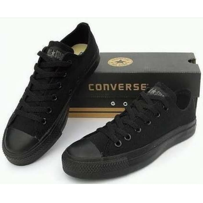 Sepatu Converse All Star Full Black Termurah Bisa COD Sneakers Fullblack Pria Terlaris sepatu safety