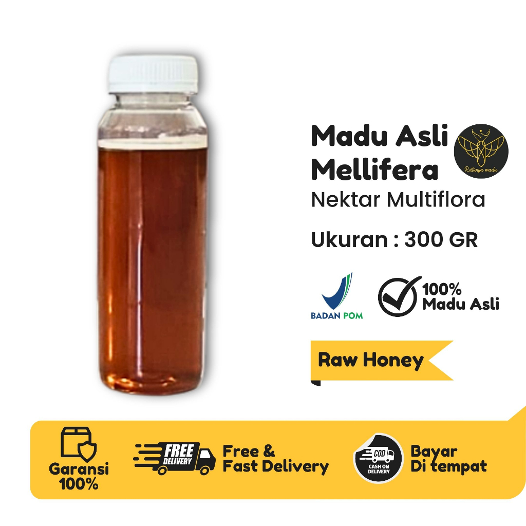 

Madu Murni Asli 300GR Ratunya Madu Natural Pure Raw Honey