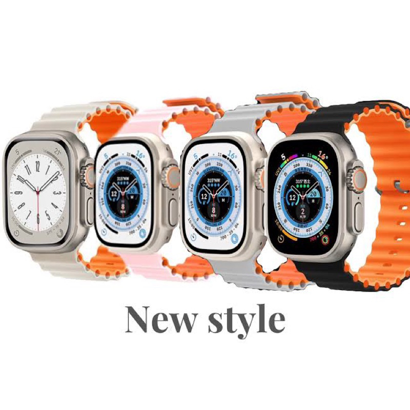 Tali✅Ocean Band Strap For iwatch Series 8 Ultra 7 6 5 4 3 2 1 SE Silicon Sports Strap 38/40/41/42/44/45/49mm universal Strap For T55 T500 T500+ DTNO1 HW12 HW22 A322