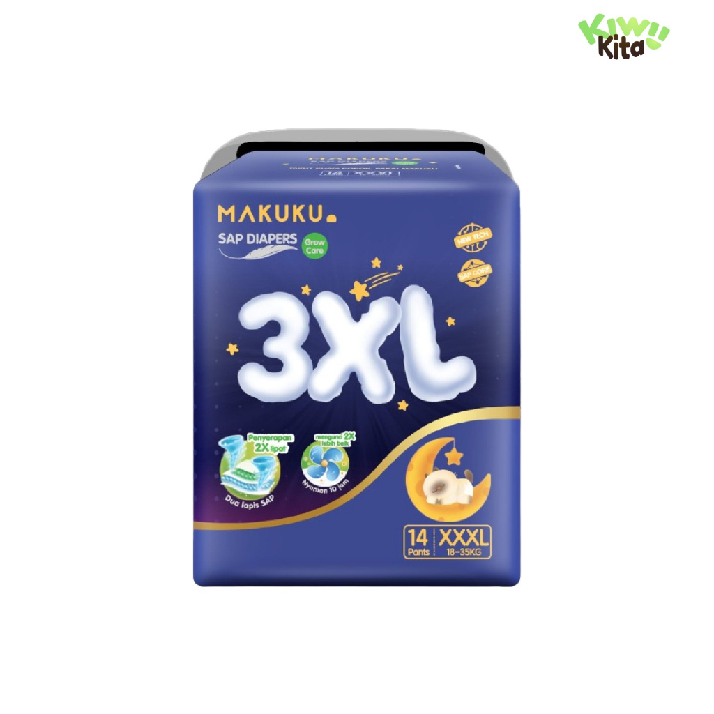 MAKUKU SAP Diapers Grow Care Pants XXXL Isi 14Pcs