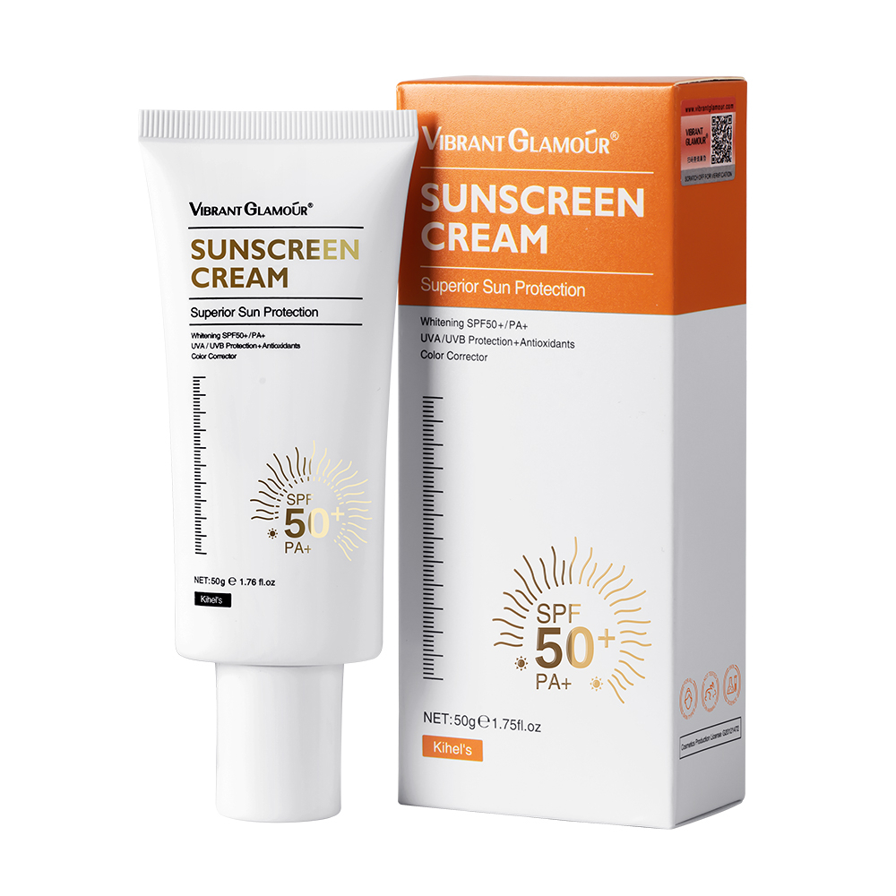 【BPOM 】VIBRANT GLAMOUR SPF50+ Sunscreen Cream Sunblock for Face and Body SPF50+ UVA/UVB Skin Whitening 50g