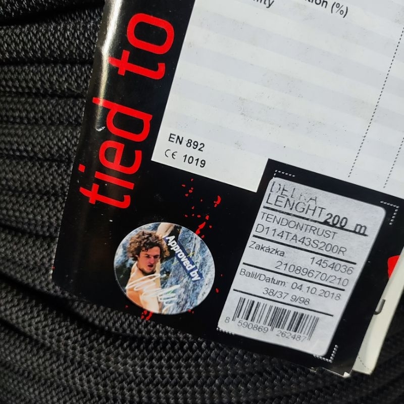 TENDON TRUST Dynamic Rope 11.4mm 200mtr Tali Karmantel Dinamis Panjat Climbing Safety Tactical