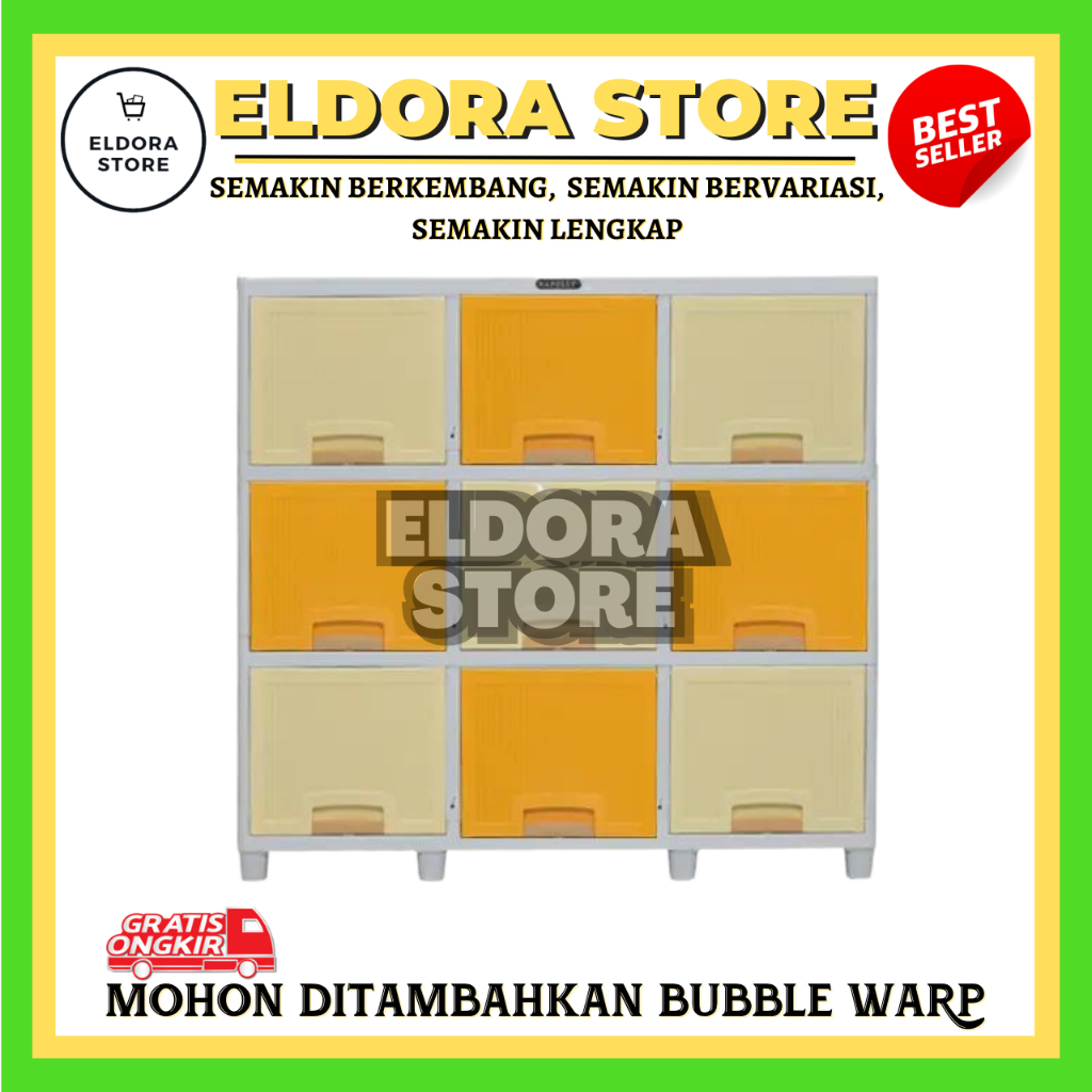 NAPOLLY LEMARI PAKAIAN LOCKER BOX LB 3309 LEMON 3 SUSUN | LEMARI PLASTIK | LEMARI CABINET | LEMARI B