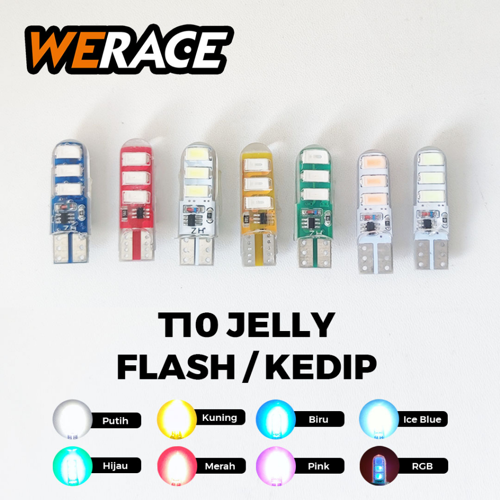 [WERACE] LAMPU LED SEN SENJA KOTA T10 JELLY 6 MATA KEDIP / FLASH COCOK UNTUK MOTOR MATIC/BEBEK/LAKI/SEMUA JENIS MOTOR